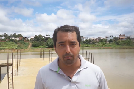 Filho de Cantagalo, que é prefeito na Bahia, realiza obras na lagoa de Licínio de Almeida