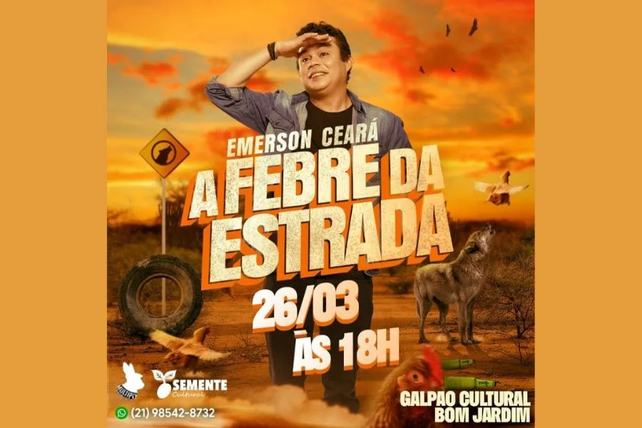 Bom Jardim recebe o humorista Emerson Ceará no dia 26 de março