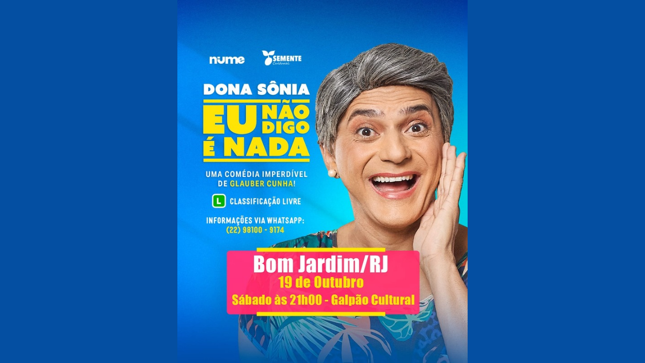 Bom Jardim recebe show de humor com Glauber Cunha “Dona Sônia” no dia 19 de outubro